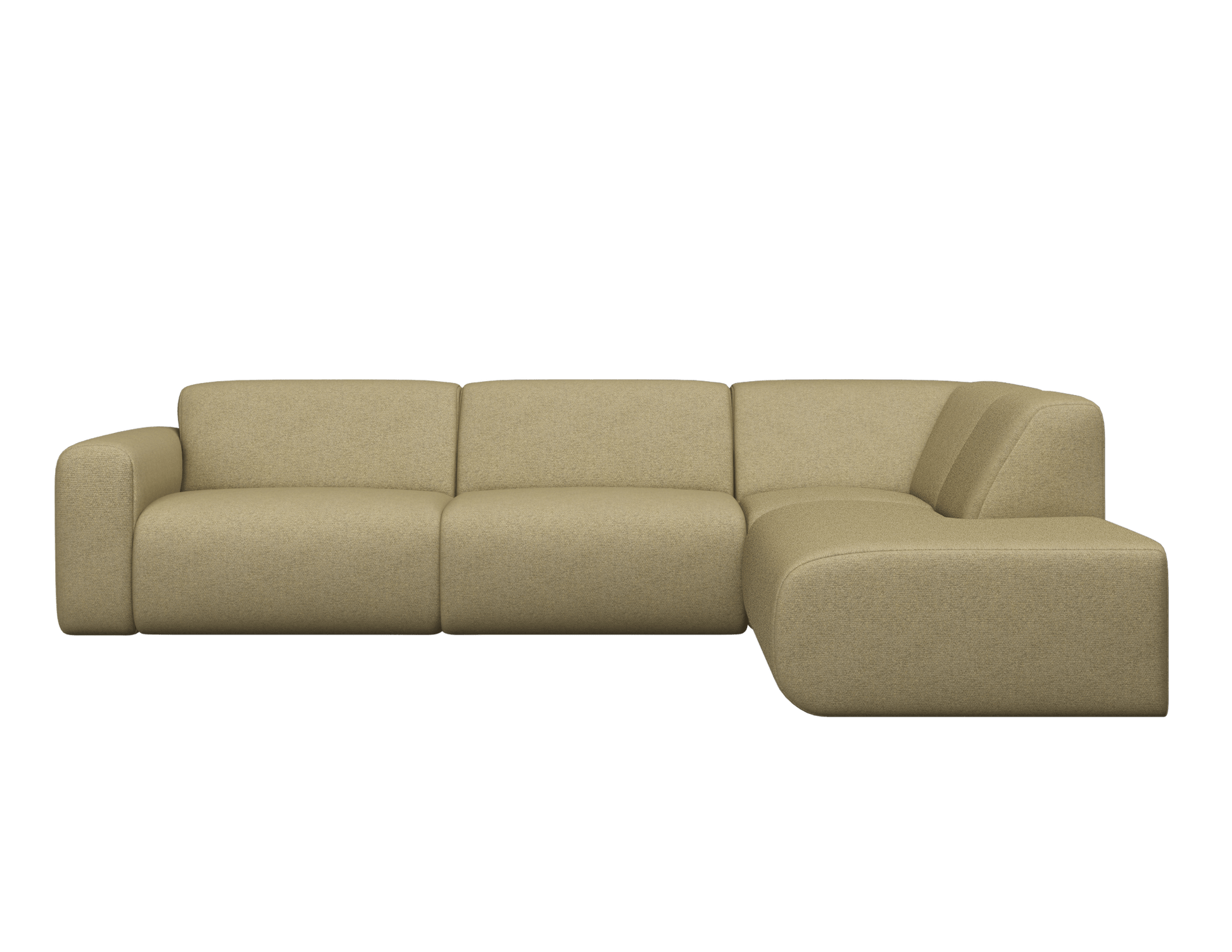 Beige NOLLIE Monza 06 corner sofa by My Store, right-facing 2-seater sectional with plush cushions and modern design.