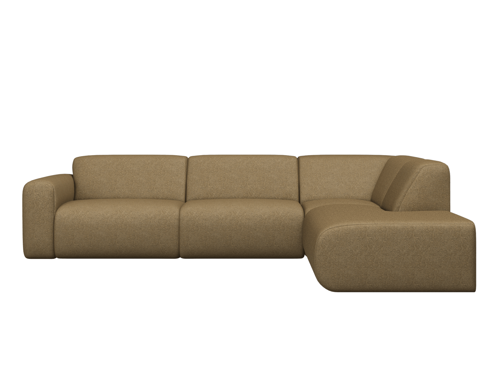 Right corner view of the NOLLIE Monza 07 Earth sofa, a stylish two-seater corner sofa by My Store in earthy tones.