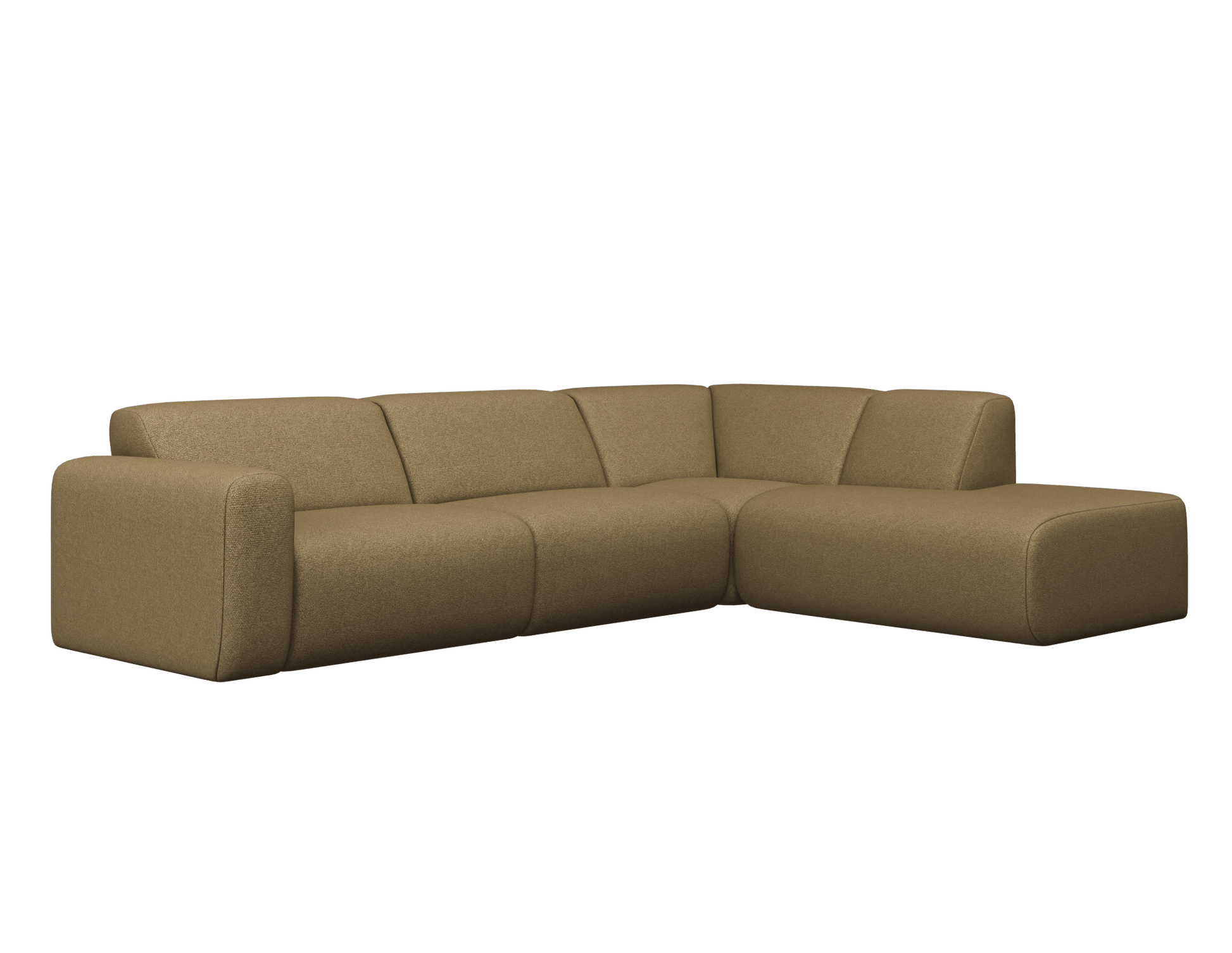 Right corner view of the NOLLIE Monza 07 Earth sofa, a stylish two-seater corner sofa by My Store.