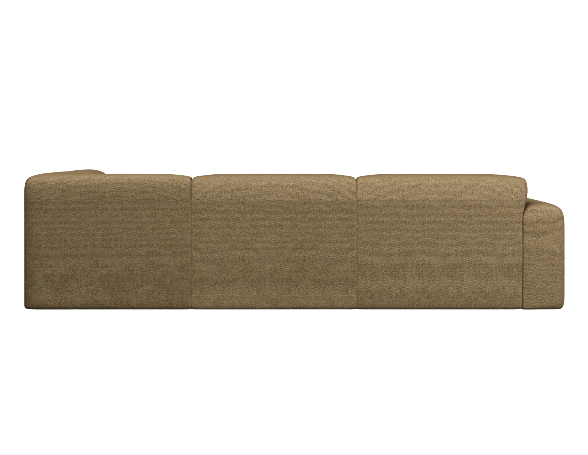 Right corner view of the NOLLIE Monza 07 Earth sofa, a stylish and comfortable two-seater corner sofa by My Store.