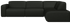 Black NOLLIE Monza 88 corner sofa by My Store, right-facing 2-seater sectional with modern design and plush cushions.