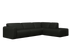 Black NOLLIE Monza 88 corner sofa from My Store, right-facing 2-seater sectional with modern design and plush cushions.