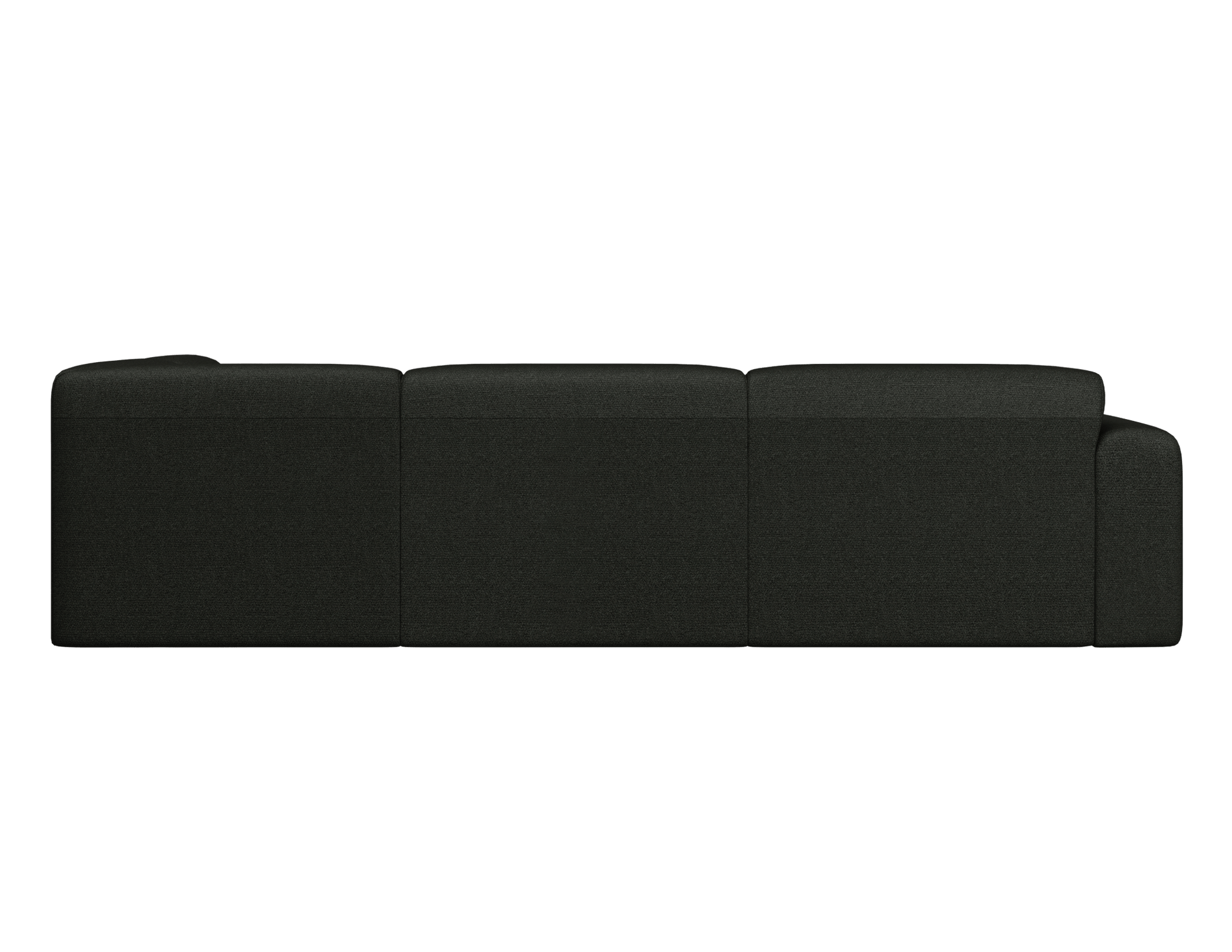 Black NOLLIE Monza 88 corner sofa by My Store, right-facing 2-seater sectional with modern design and plush cushions.