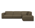 Right corner view of the NOLLIE Monza 97 Clay sofa, a stylish two-seater corner sofa by My Store in clay fabric.