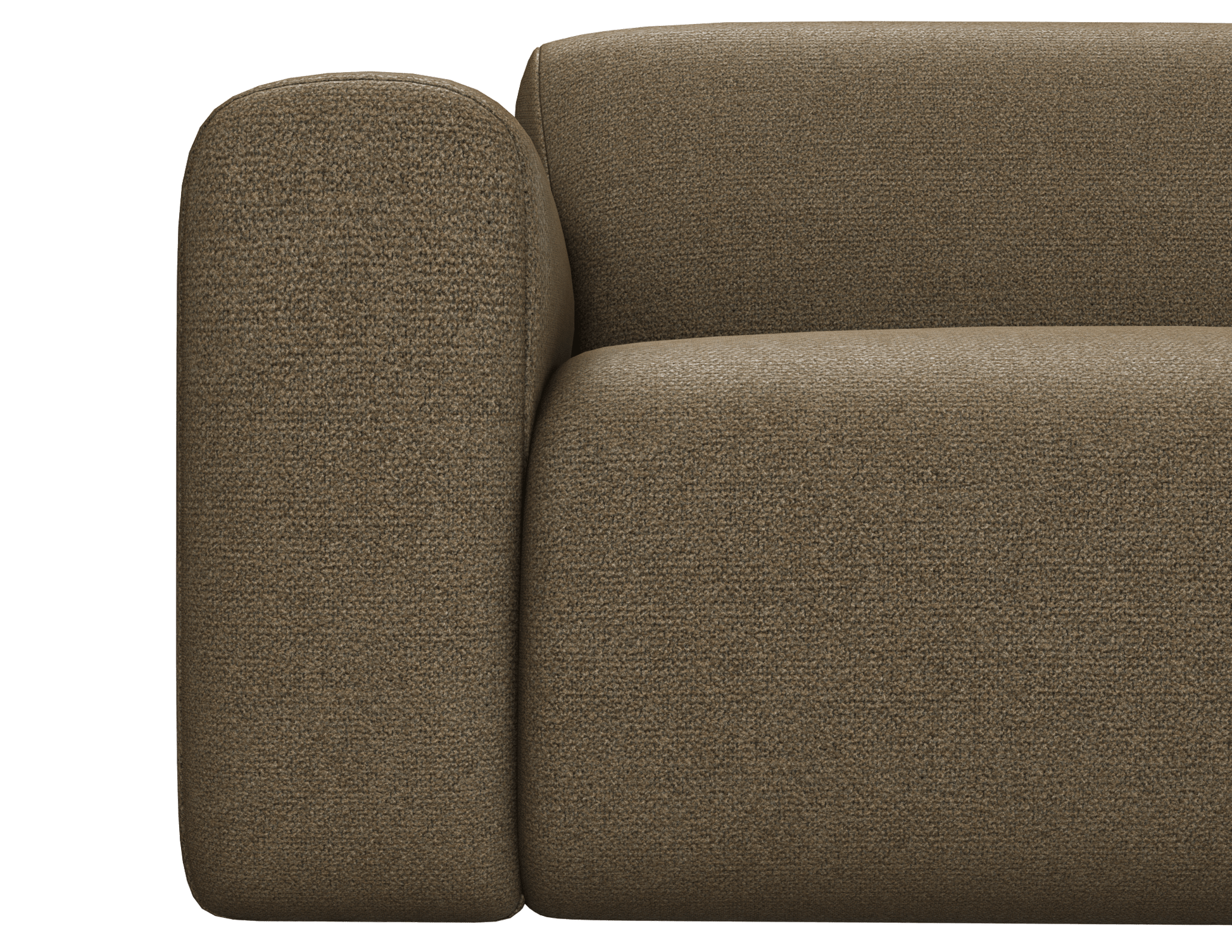 NOLLIE Monza 97 Clay right corner sofa in fabric with plush cushions and modern design, perfect for contemporary living rooms.