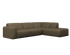 Right corner view of the NOLLIE Monza 97 Clay sofa, a stylish two-seater corner sofa by My Store with plush upholstery.