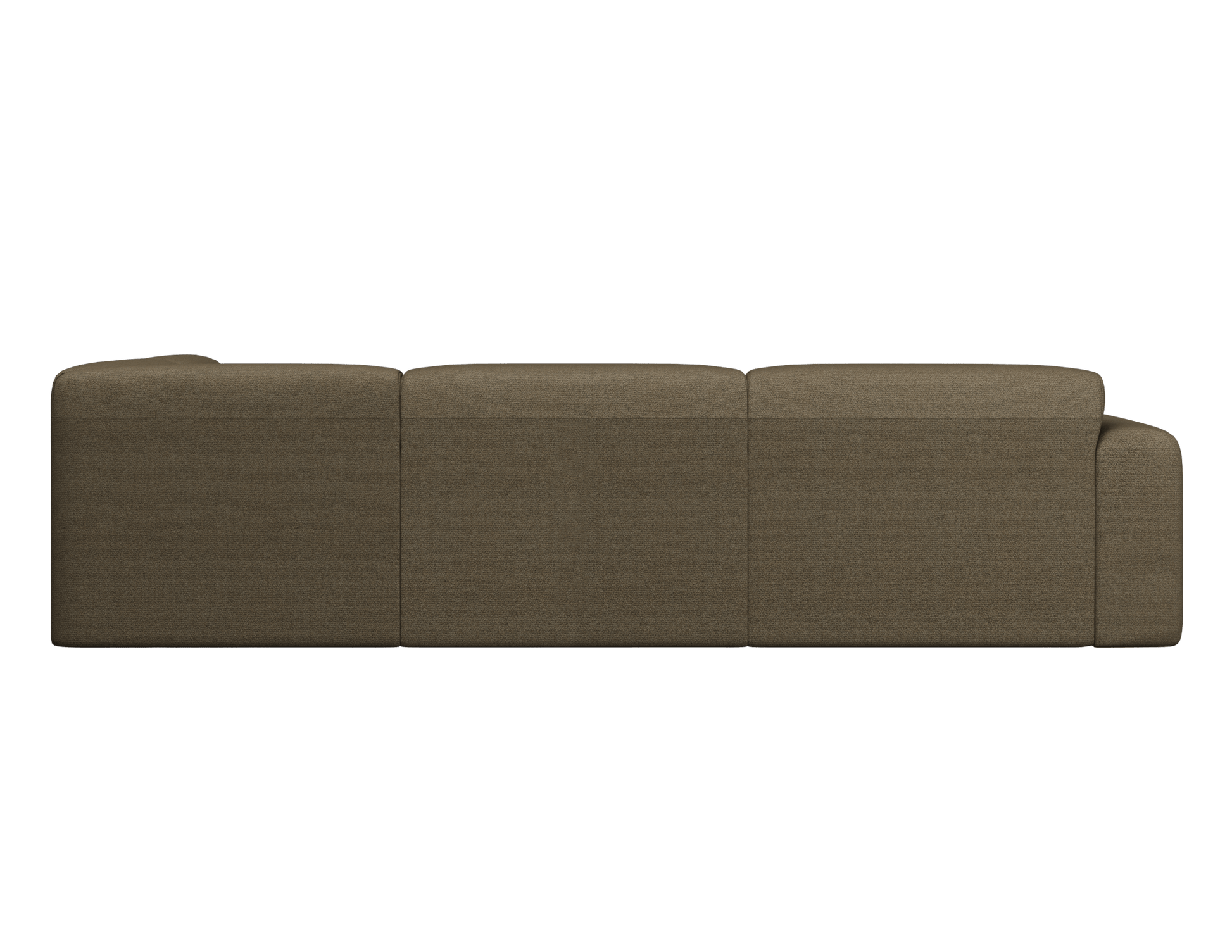 Right corner view of the NOLLIE Monza 97 Clay sofa, a stylish two-seater corner sofa by My Store.