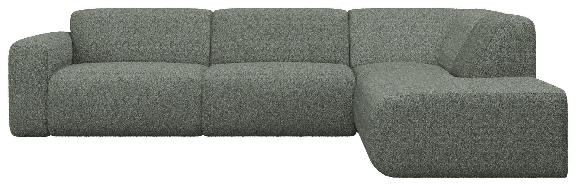 Grey NOLLIE Teddy 03 corner sofa by My Store, showing the right corner section with plush fabric and modern design.
