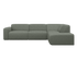 Grey NOLLIE Teddy 03 corner sofa from My Store, right-facing 2-seater with plush fabric and modern design.