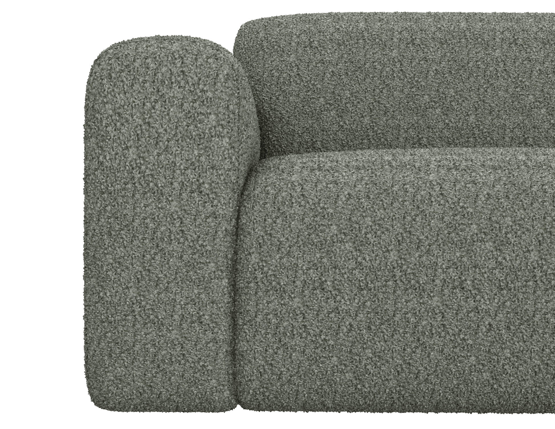 Grey NOLLIE Teddy 03 corner sofa from My Store, right-facing 2-seater sectional with plush fabric and modern design.