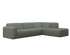 Grey NOLLIE Teddy 03 corner sofa by My Store, featuring a right-side chaise with plush fabric and modern design.