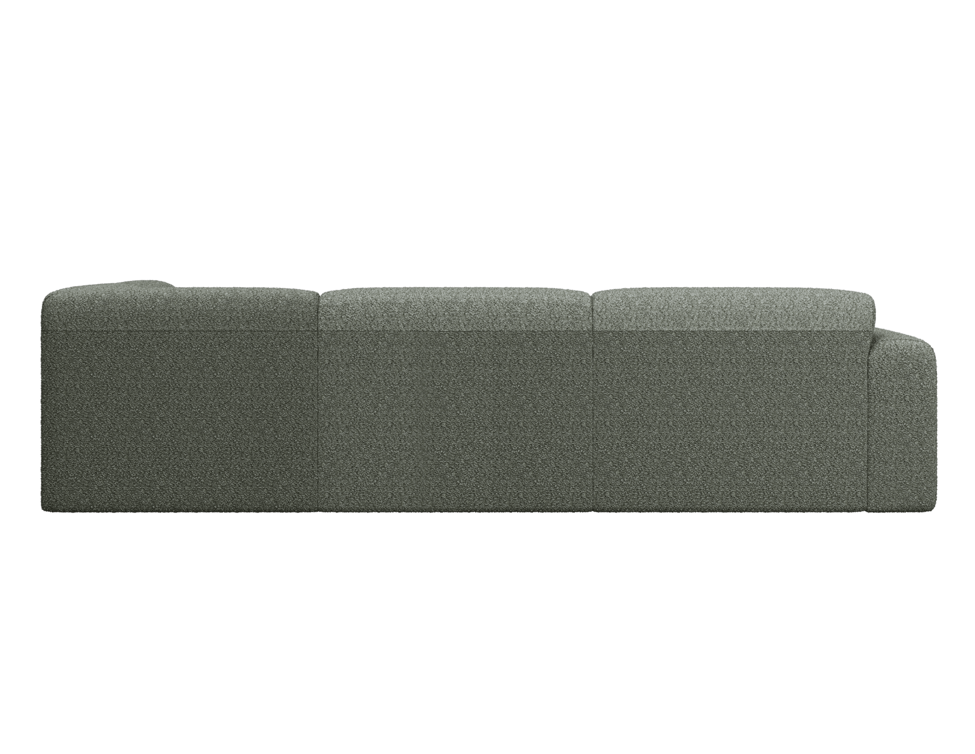 Grey NOLLIE Teddy 03 corner sofa by My Store, right-side view showcasing plush fabric and modern design.