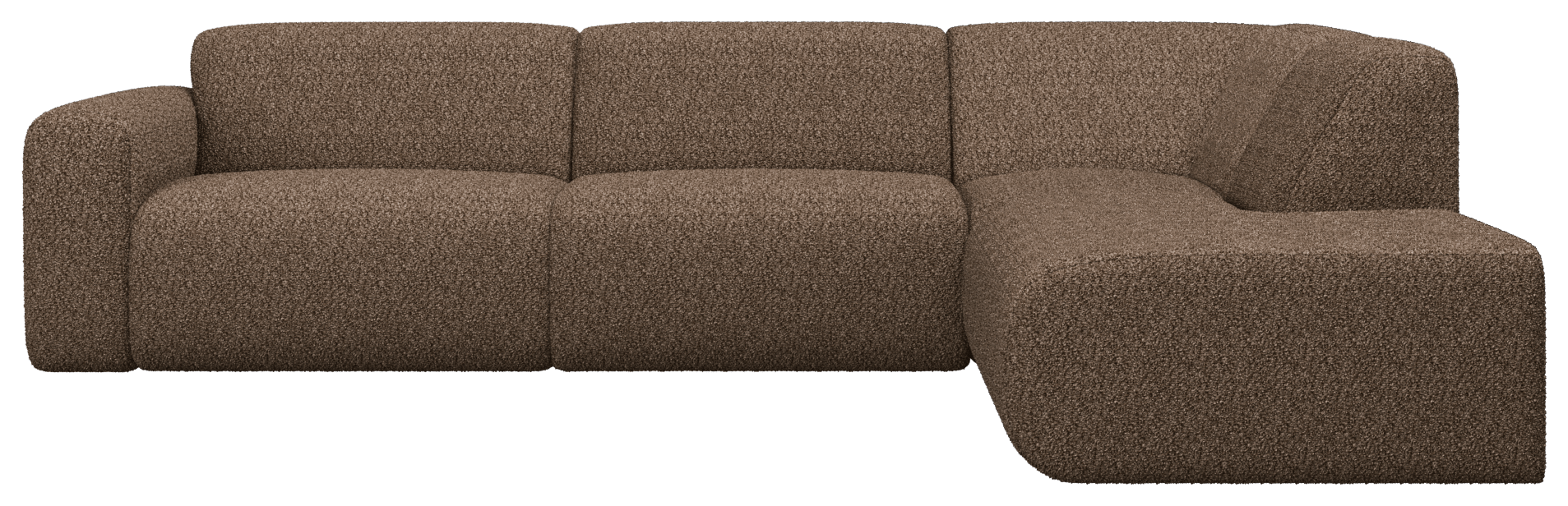 Brown NOLLIE Teddy 04 corner sofa by My Store, showing the right corner view with plush upholstery and modern design.