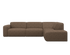 Brown NOLLIE Teddy 04 corner sofa from My Store, right-facing 2-seater sectional with plush upholstery and modern design.