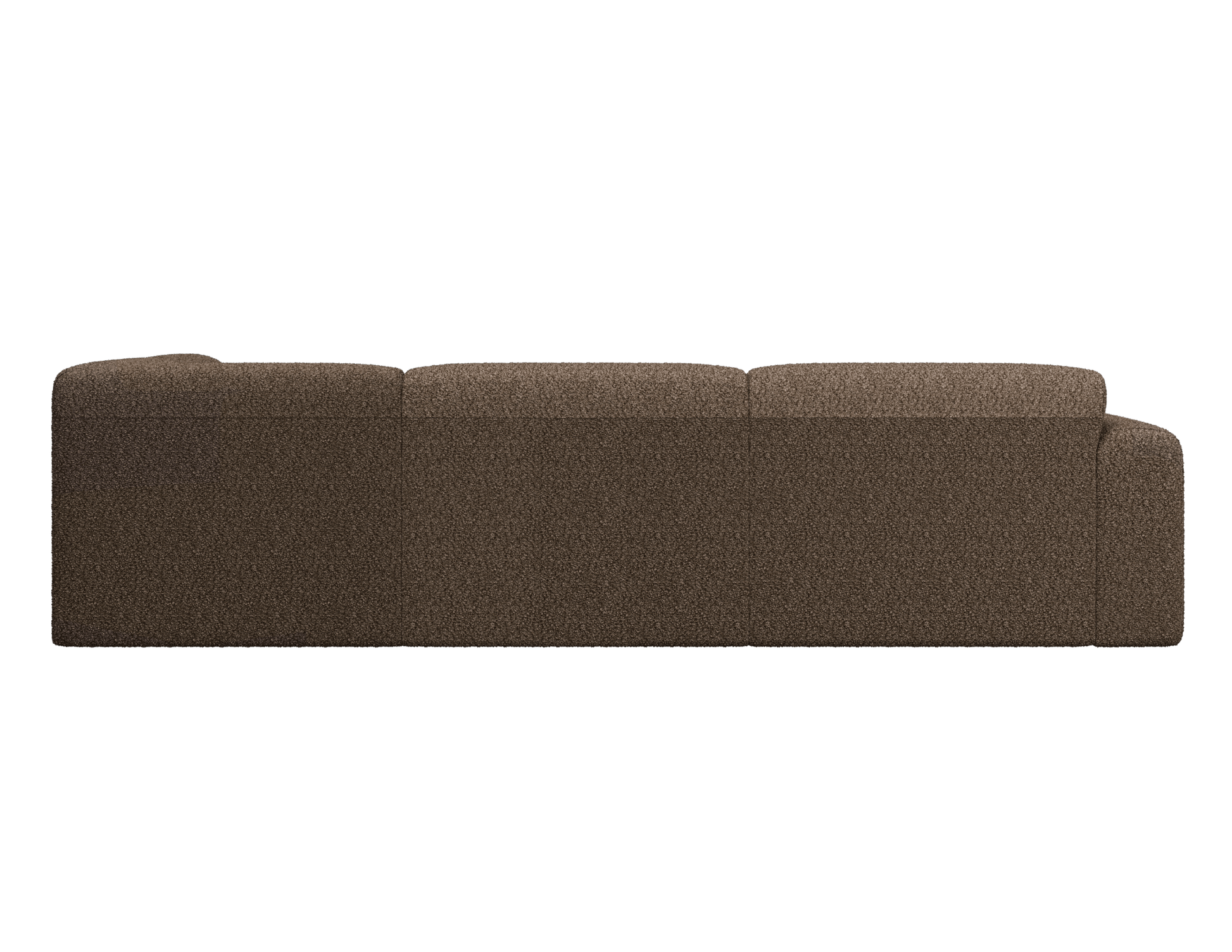 Brown NOLLIE Teddy 04 corner sofa from My Store, right-facing 2-seater sofa with plush upholstery and modern design.
