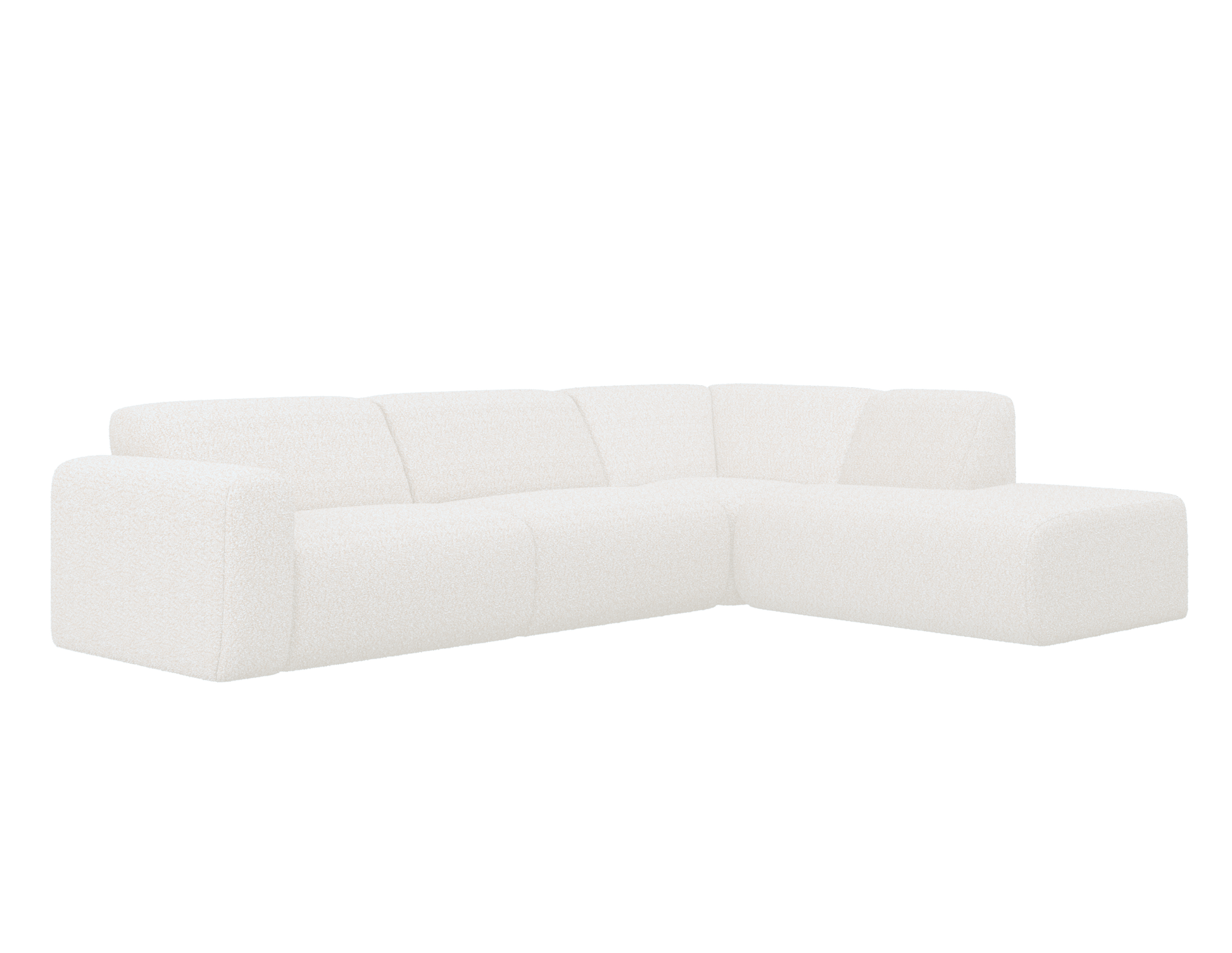 Ivory NOLLIE Teddy 98 corner sofa right from My Store, showing plush fabric and right-facing seating in a modern living room setting.
