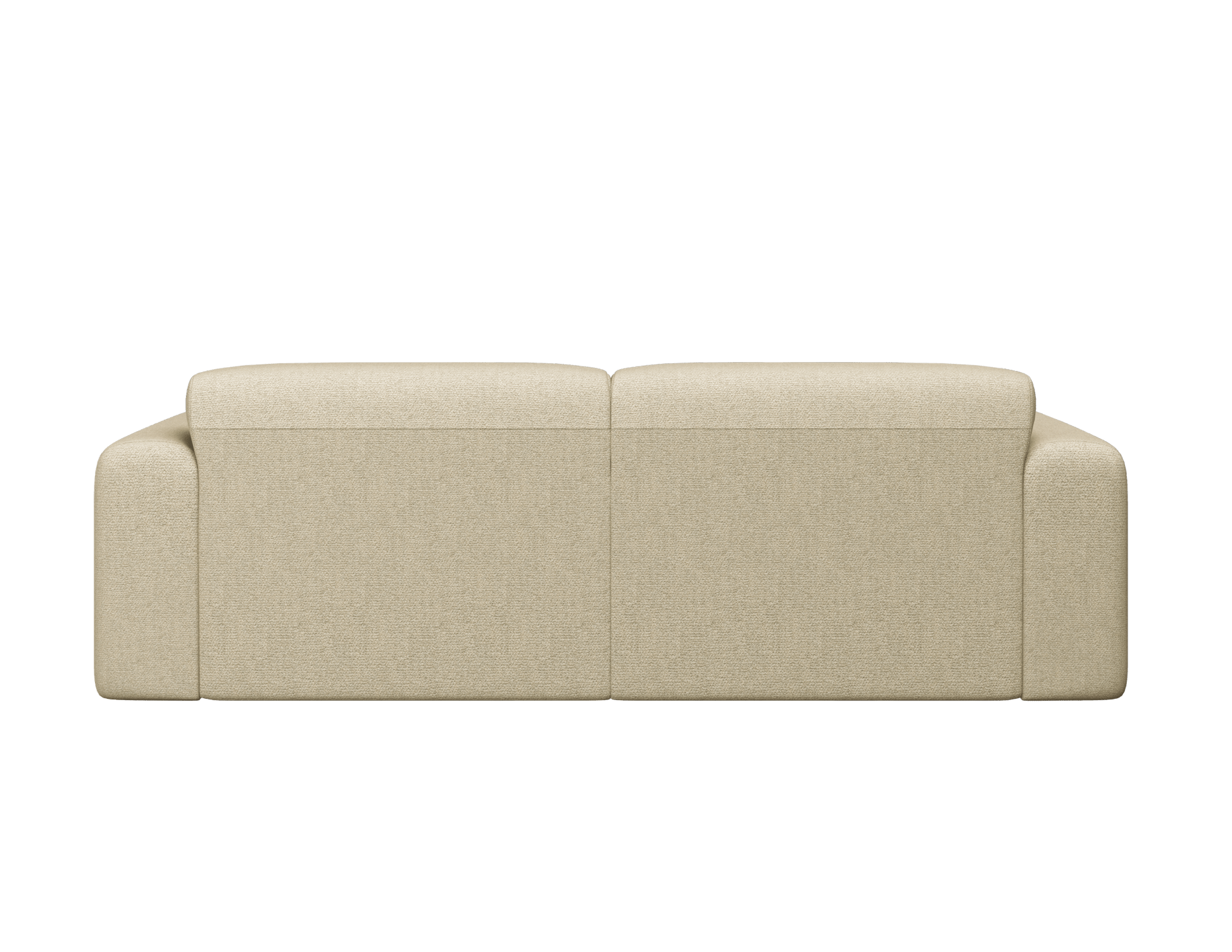 Two-seater NOLLIE Sofa by My Store in Monza 00 Ivory fabric with plush cushions and modern design.
