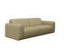 Beige NOLLIE Monza 06 two-seater sofa with clean lines and soft fabric upholstery in a modern living room setting.