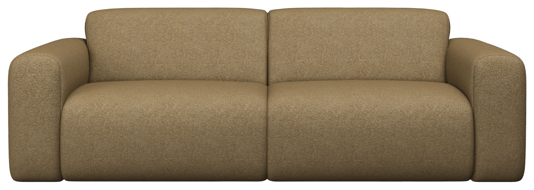 Two-seater NOLLIE Sofa Monza 07 in Earth color with plush fabric and modern design, ideal for contemporary living rooms.