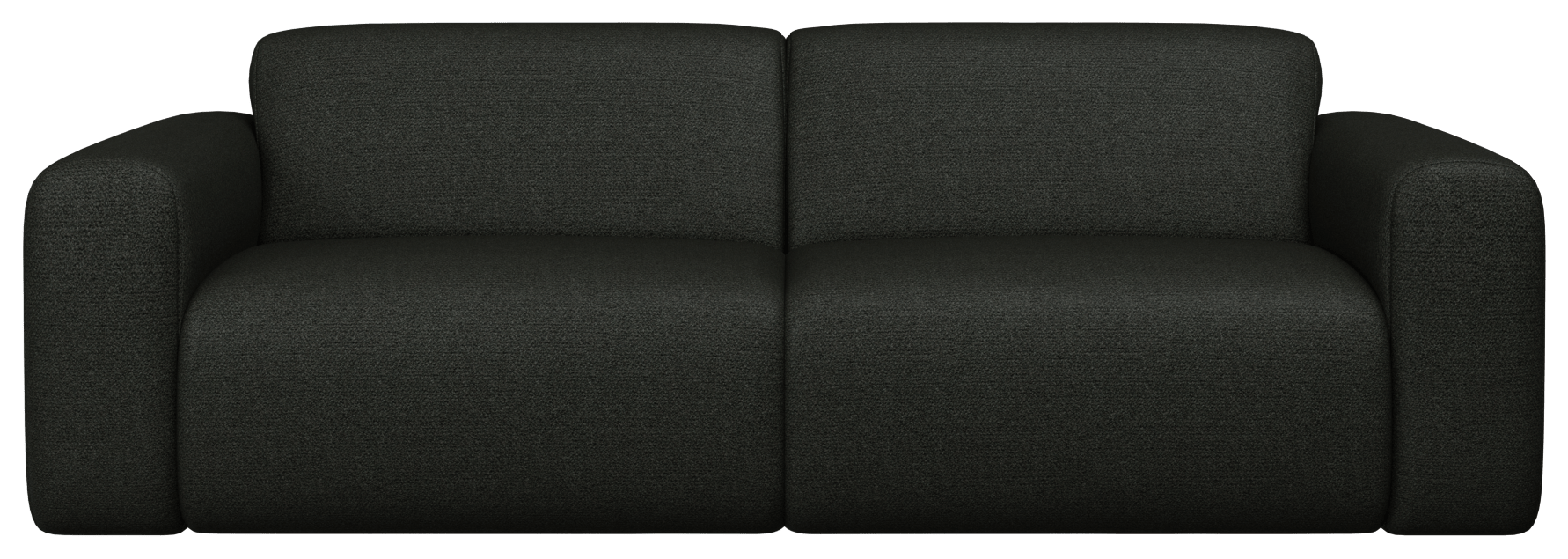Two-seater NOLLIE Monza 88 black sofa with sleek modern design and plush cushions, perfect for contemporary living rooms.