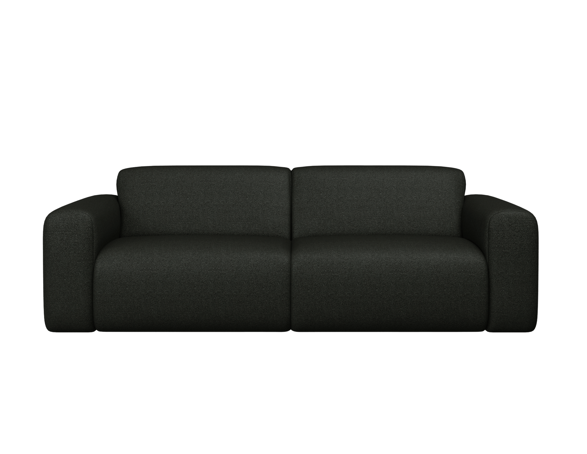Black NOLLIE Monza 88 2-seater sofa from My Store, featuring modern design and plush fabric upholstery.