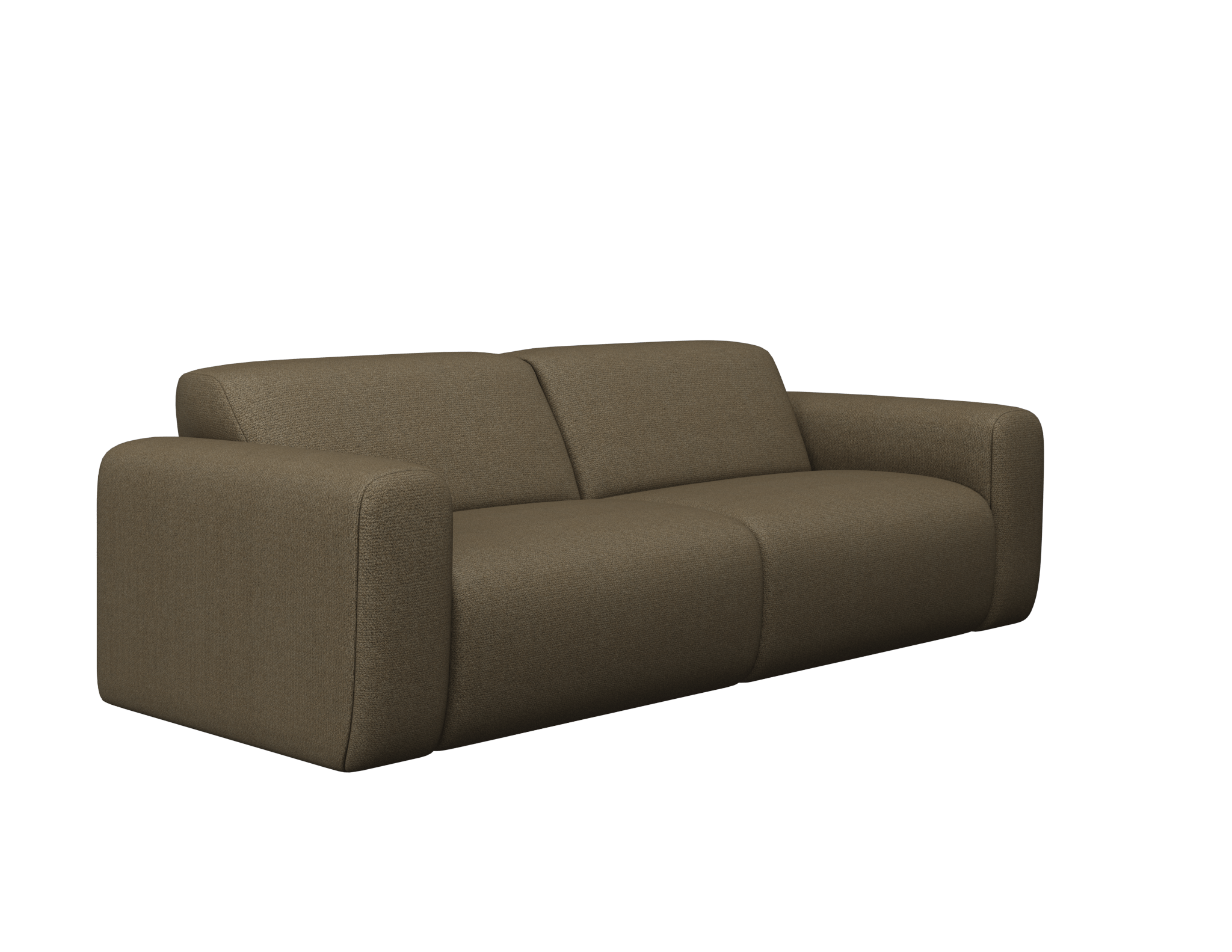 NOLLIE Monza 97 Clay two-seater sofa with plush fabric upholstery and modern design in a cozy living room setting