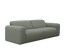 Grey NOLLIE Teddy 03 two-seater sofa with plush fabric and modern design, featuring cushioned armrests and a cozy appearance.