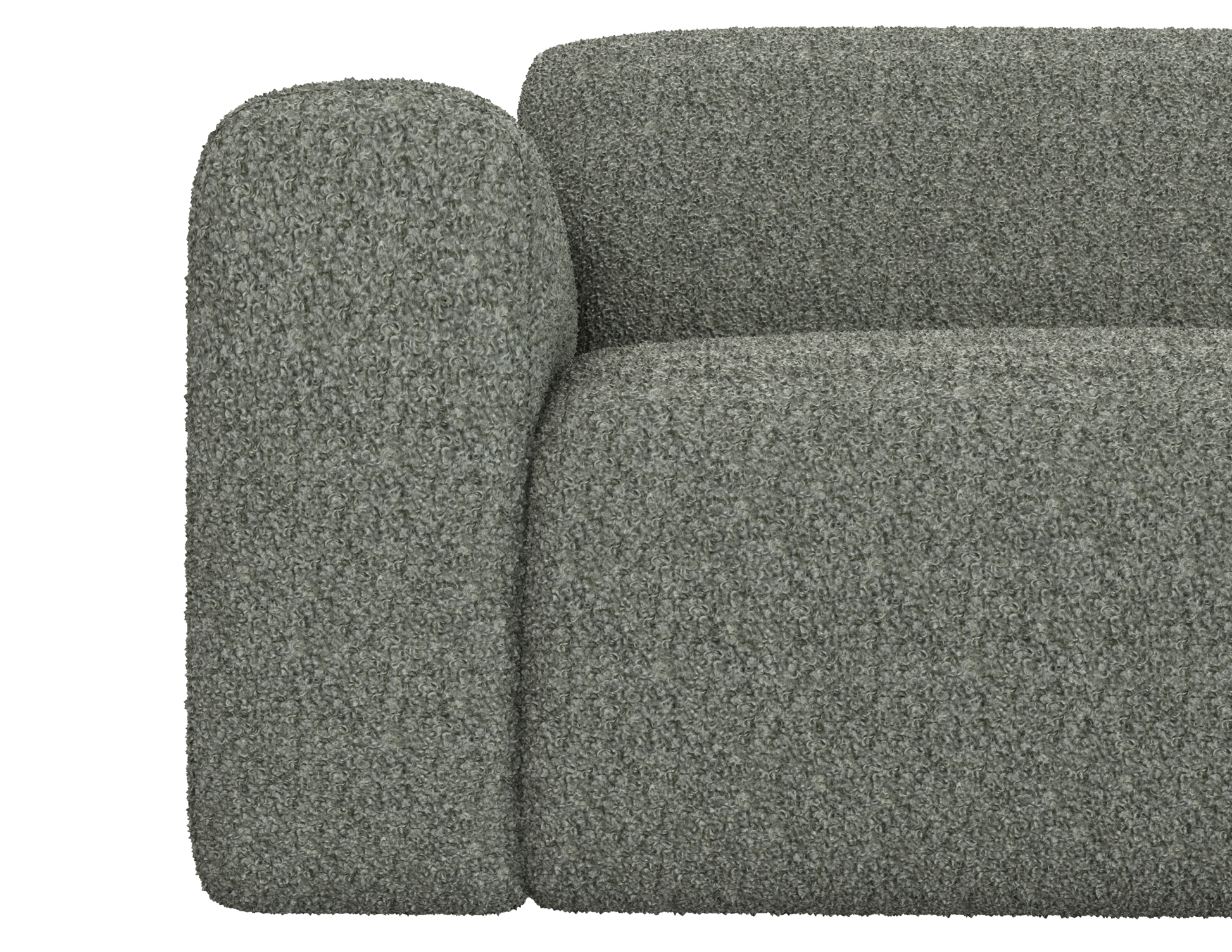 Grey NOLLIE Teddy 03 sofa by My Store, two-seater with plush fabric and modern design, shown in a cozy living room setting.