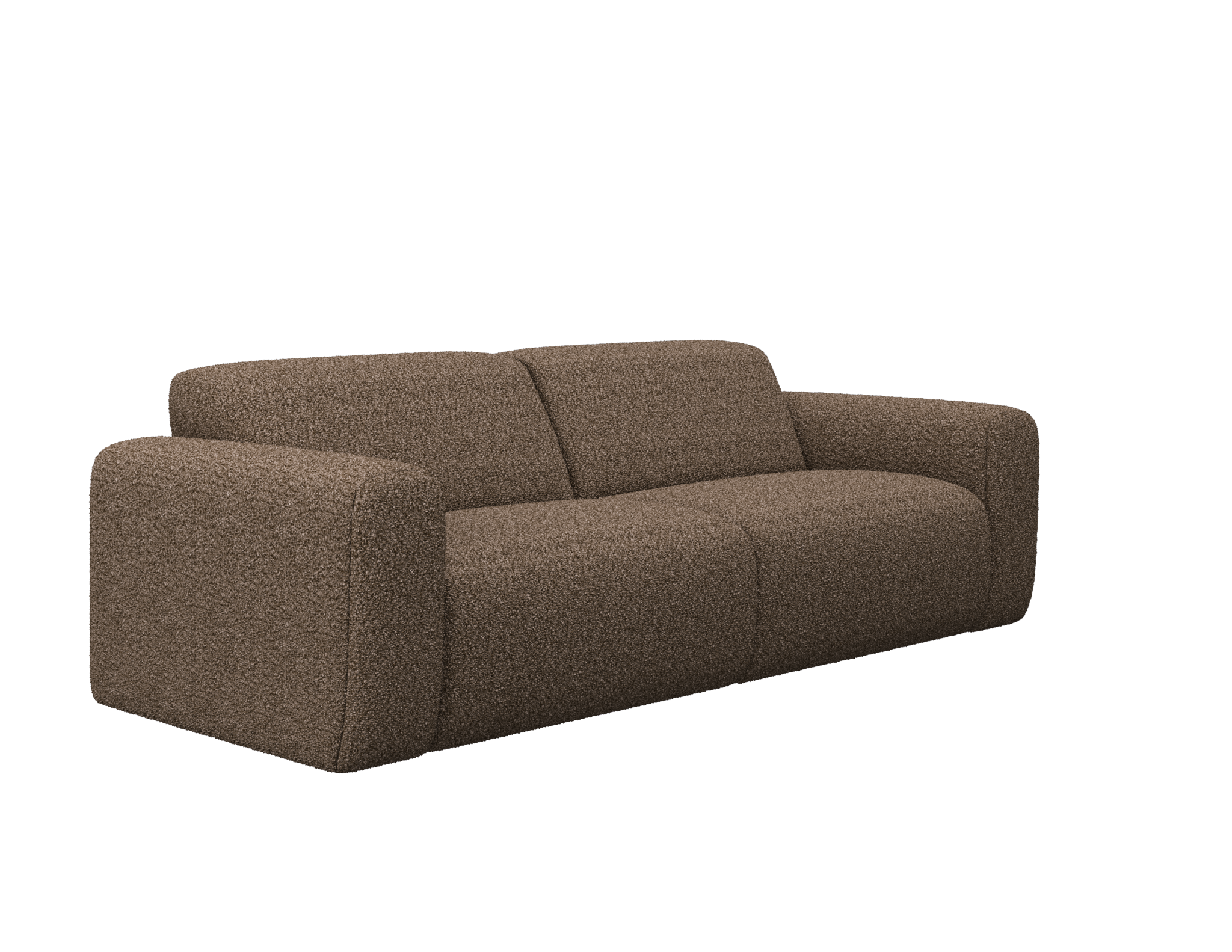 Brown NOLLIE Teddy 04 two-seater sofa from My Store, featuring soft fabric upholstery and a modern, cozy design.