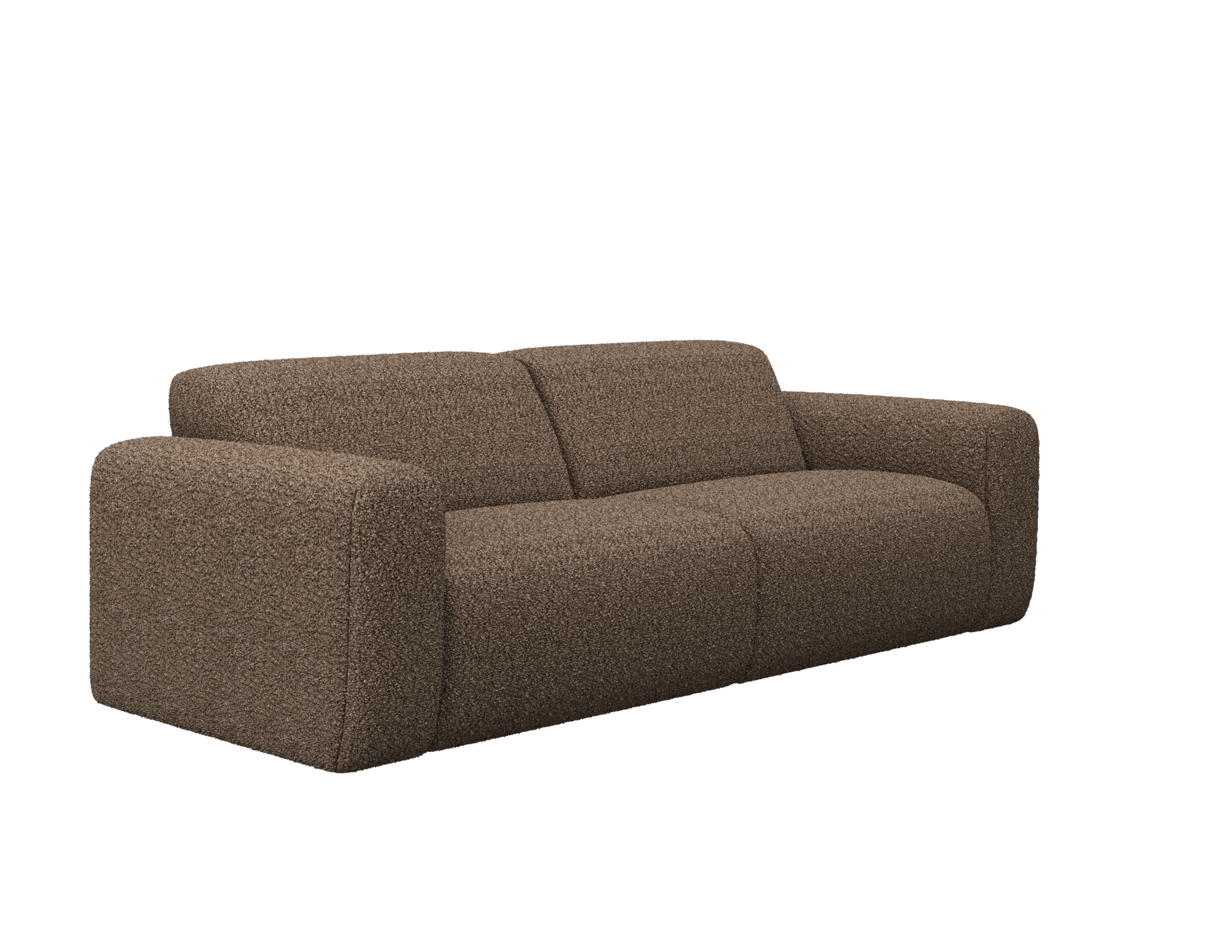 Brown NOLLIE Teddy 04 two-seater sofa from My Store, featuring soft fabric upholstery and a modern, cozy design.
