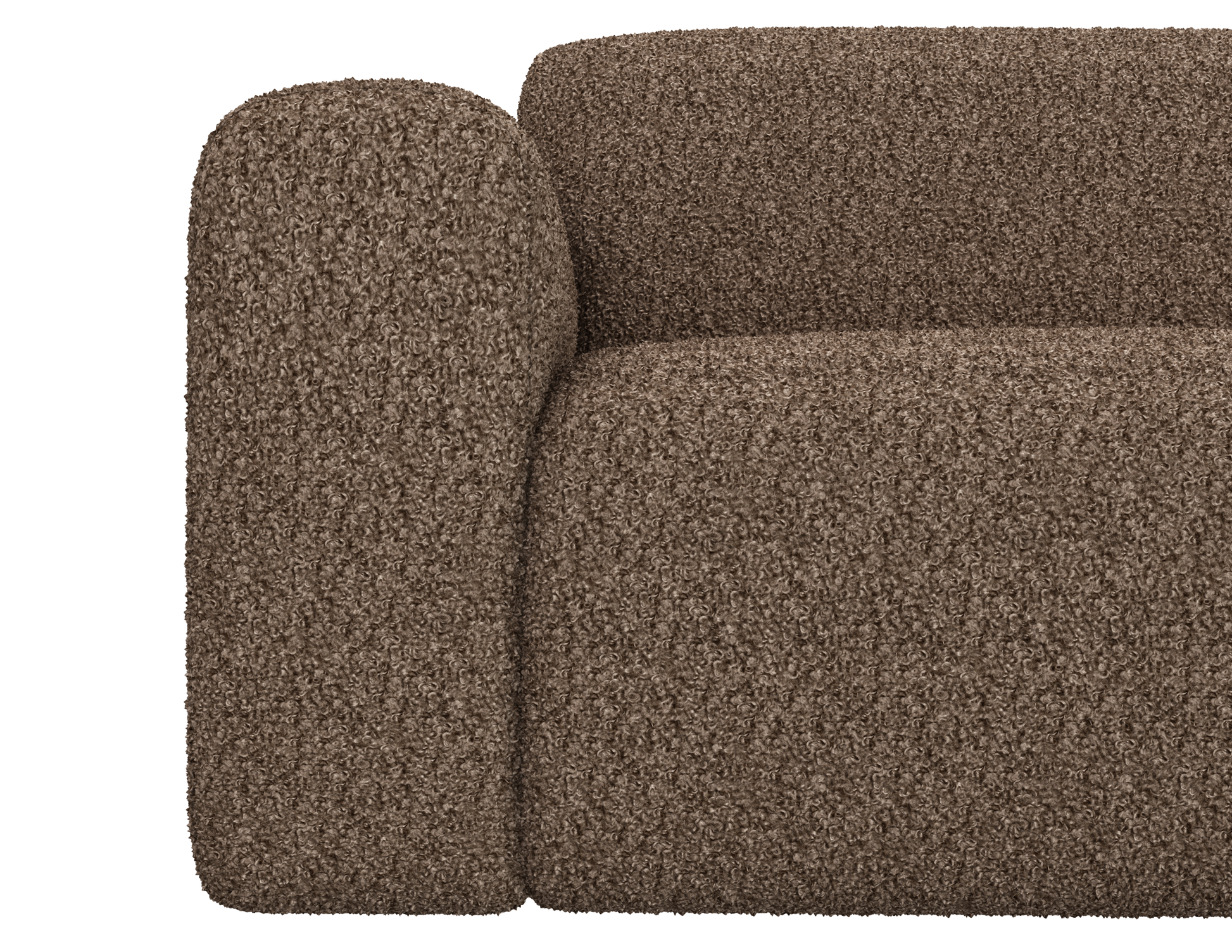 Brown NOLLIE Teddy 04 sofa by My Store, showing a cozy two-seater with soft plush fabric and modern design.
