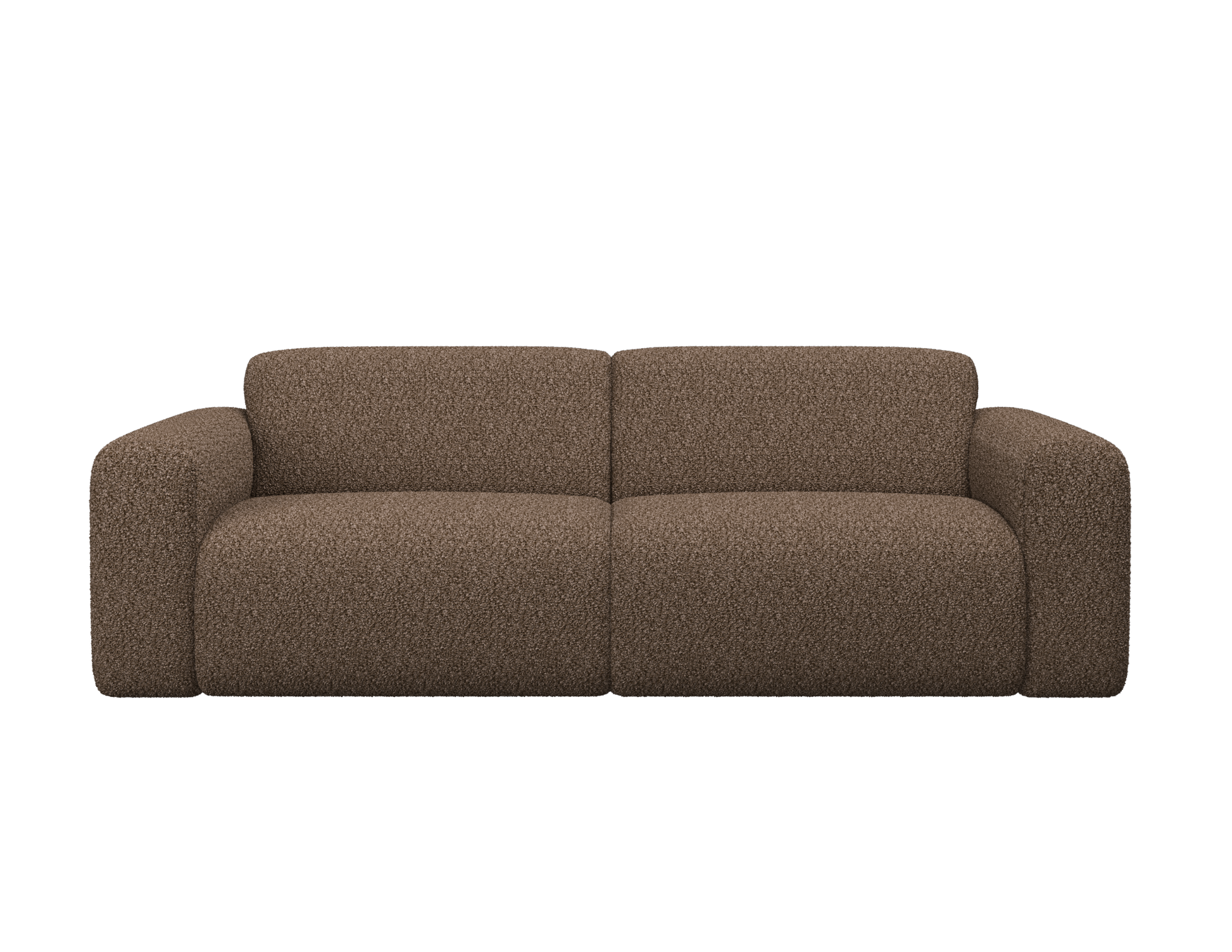 Brown NOLLIE Teddy 04 sofa by My Store, two-seater with plush upholstery and modern design, shown in a cozy living room setting.