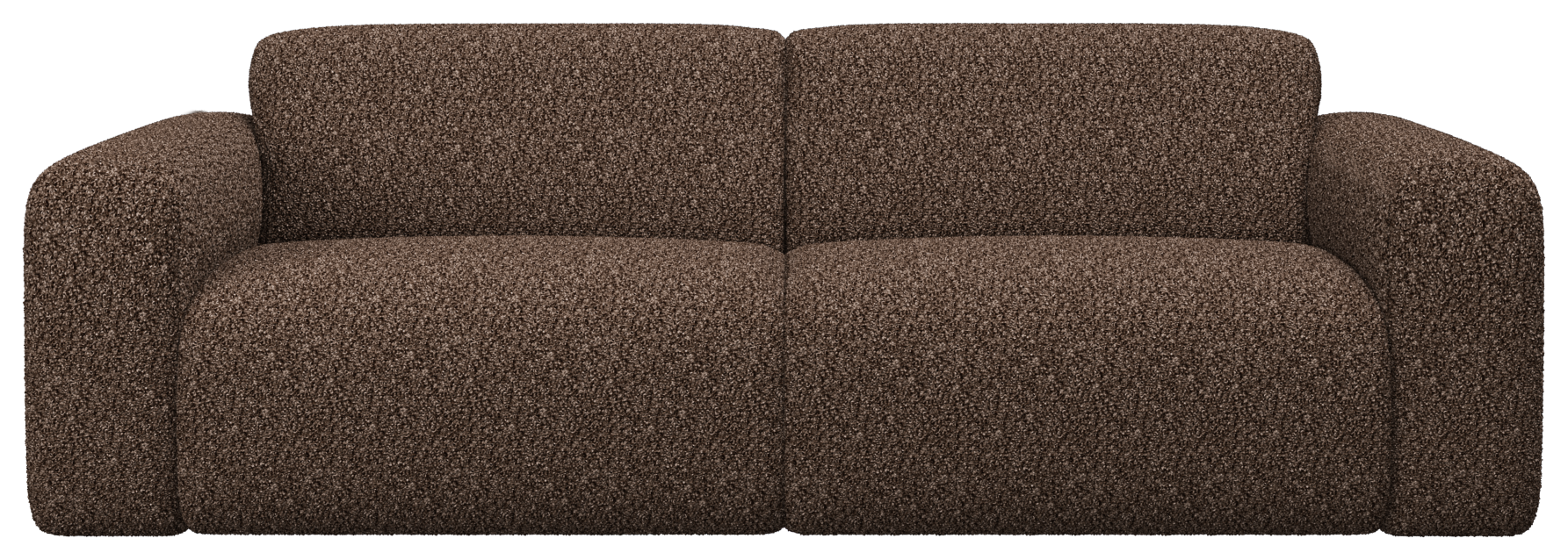 Chocolate NOLLIE Teddy 09 sofa from My Store featuring a plush, two-seater design with soft fabric and modern style.