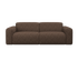 Chocolate NOLLIE Teddy 09 two-seater sofa with plush fabric and modern design, featuring cozy cushions and wooden legs.