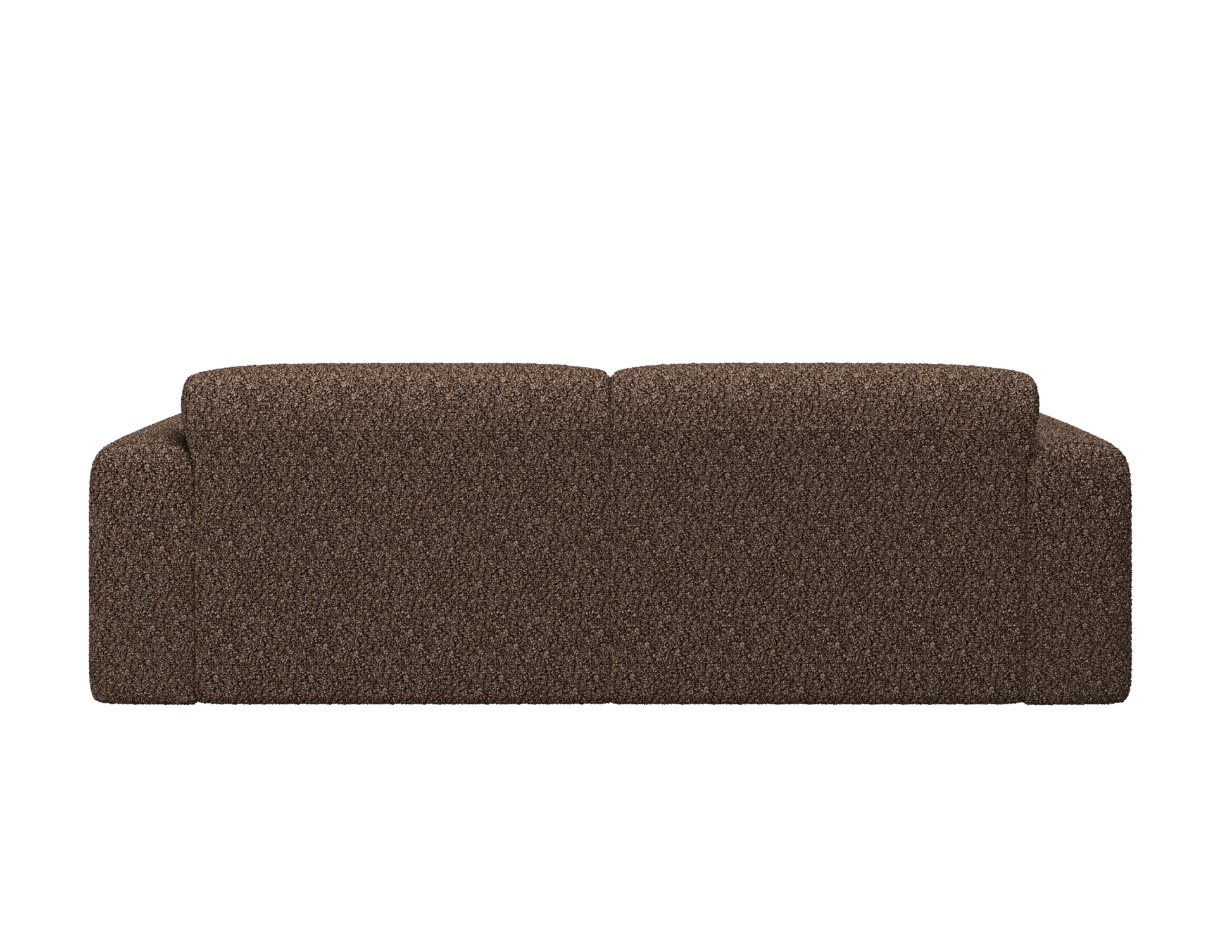 Chocolate NOLLIE Teddy 09 two-seater sofa with plush fabric and modern design, featuring soft cushions and stylish armrests.