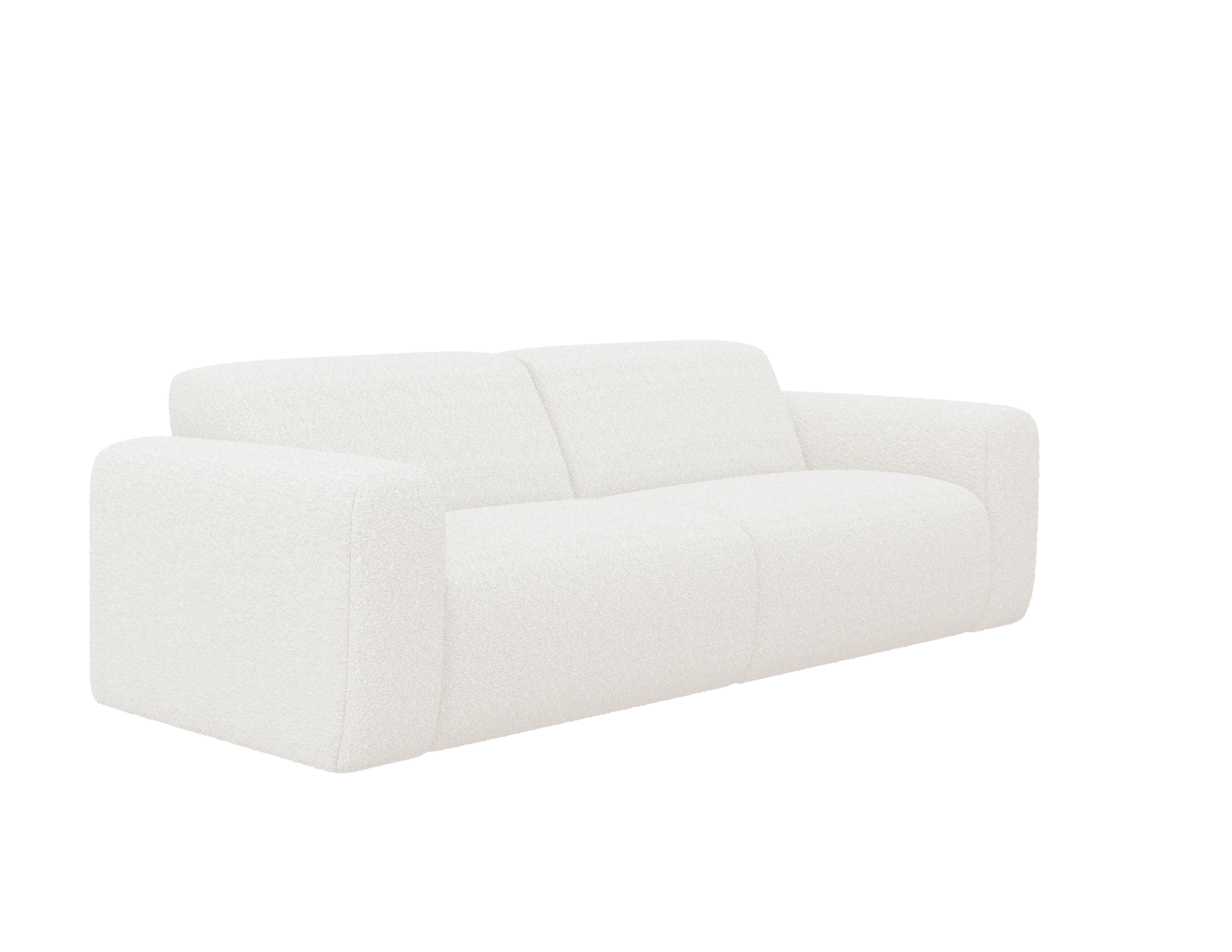 Two-seater NOLLIE Teddy 98 Ivory sofa with soft fabric upholstery and plush cushions, ideal for modern living rooms.