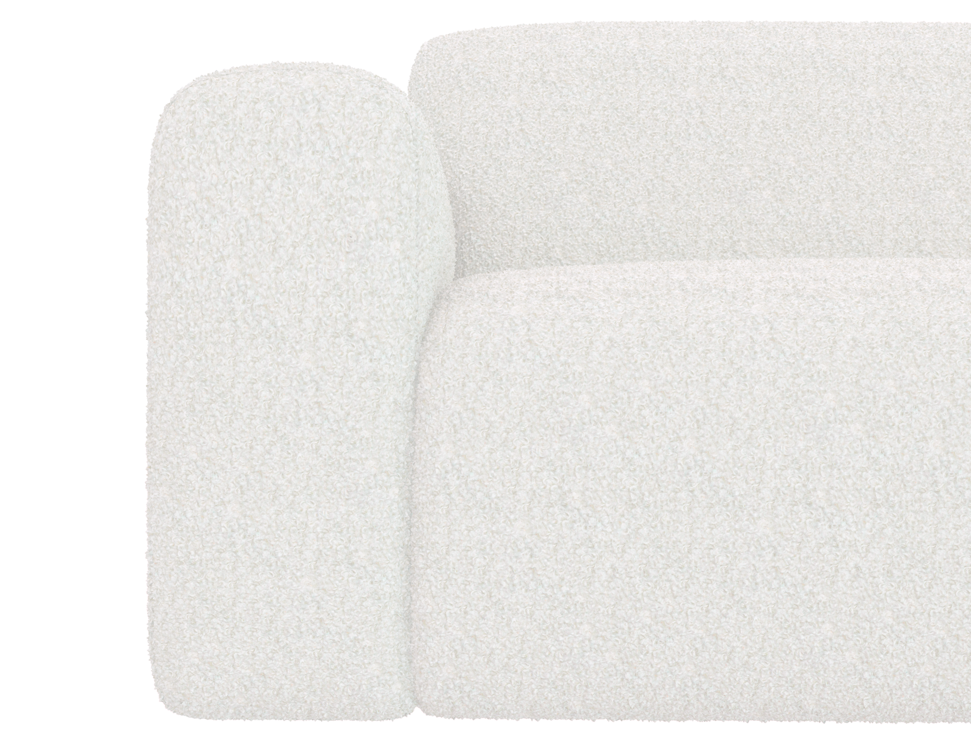 Ivory NOLLIE Teddy 98 2-seater sofa by My Store with plush fabric and modern design, shown with soft cushions and sleek legs.