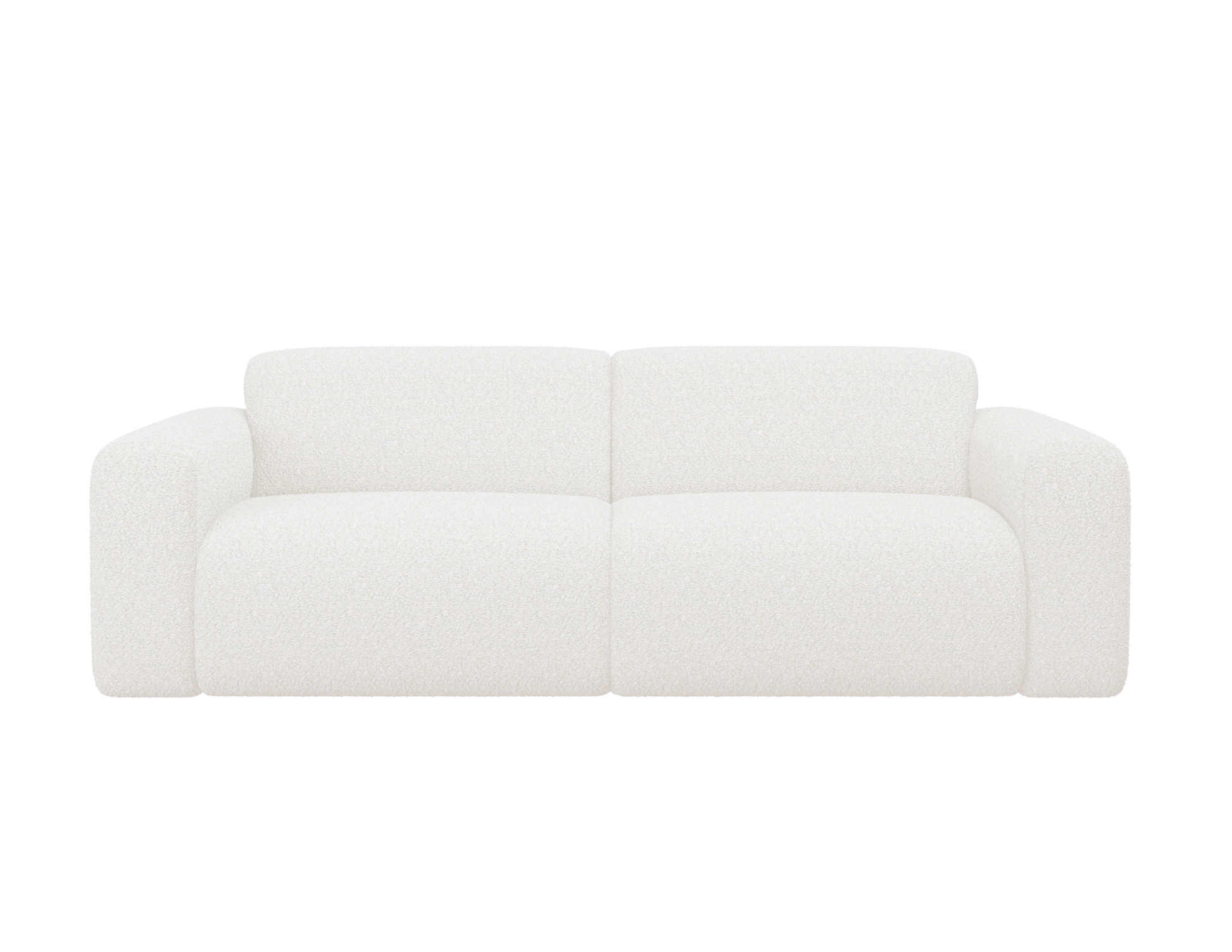 Ivory NOLLIE Teddy 98 two-seater sofa from My Store, featuring plush fabric and cushioned seating.