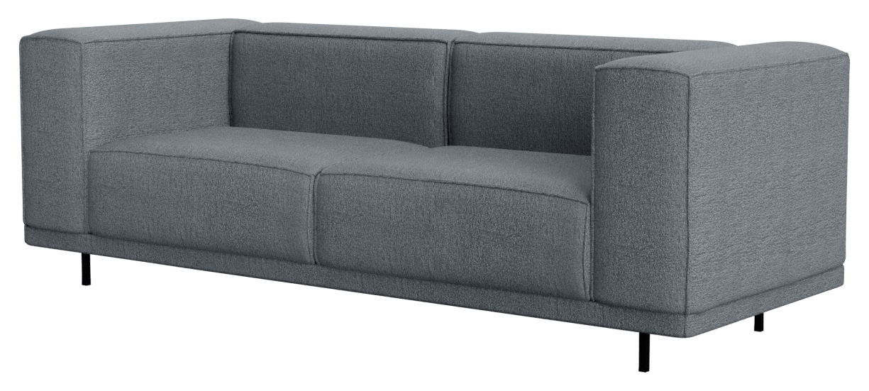 Ocean grey VICO two-seater sofa by My Store, featuring plush cushions and modern design in a stylish living room setting.