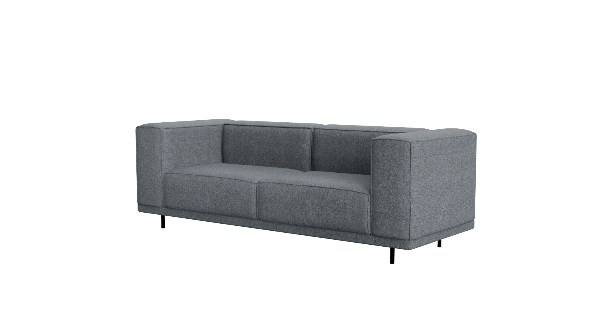 Ocean grey VICO 2-seater sofa by My Store featuring plush fabric and modern design, perfect for contemporary living rooms.