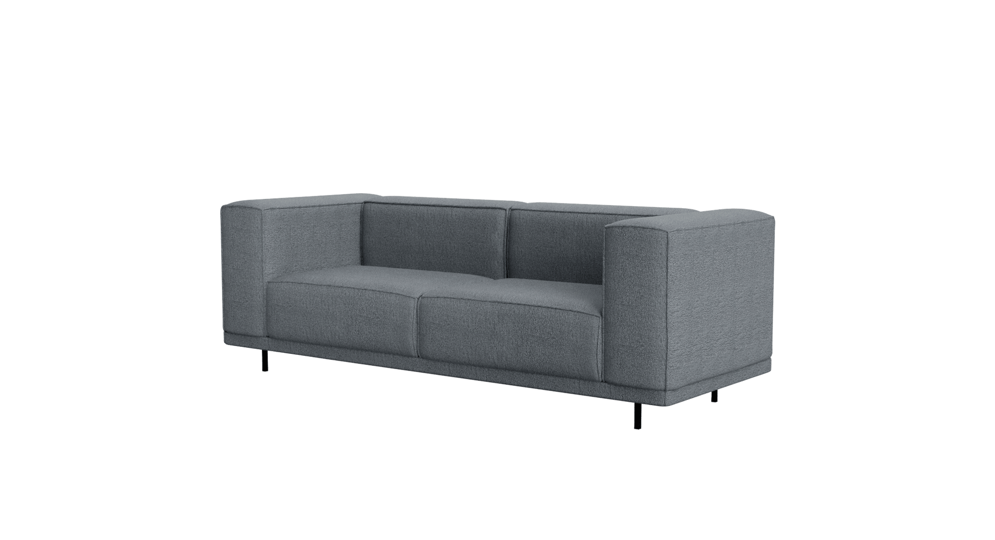 Ocean grey VICO 2-seater sofa by My Store featuring plush fabric and modern design, perfect for contemporary living rooms.