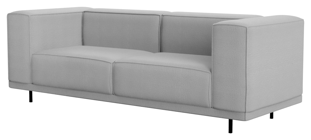 Silver VICO Sofa Capucine two-seater with sleek upholstery and modern design, ideal for contemporary living rooms.