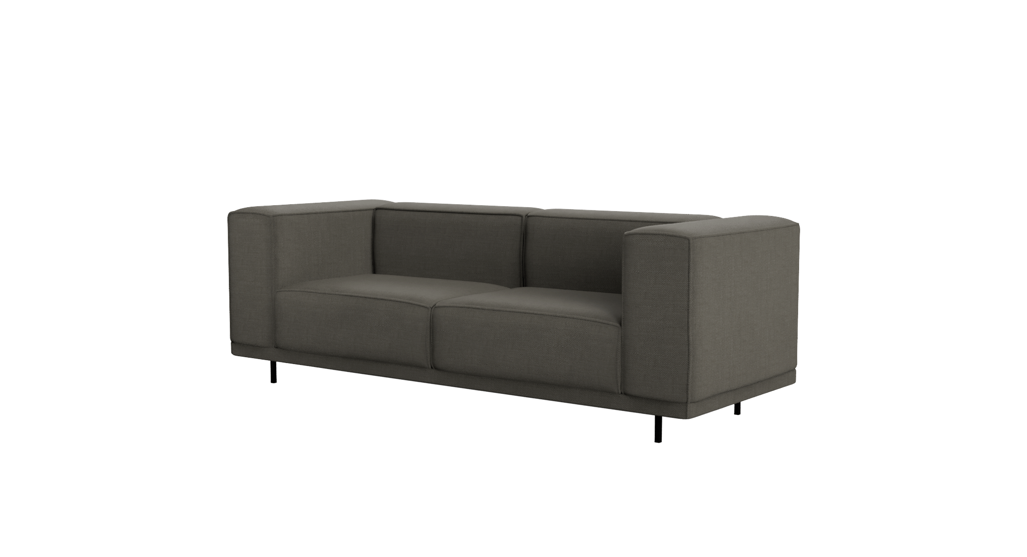 Dark grey VICO Phoebe two-seater sofa with plush cushions and sleek design, perfect for modern living rooms.