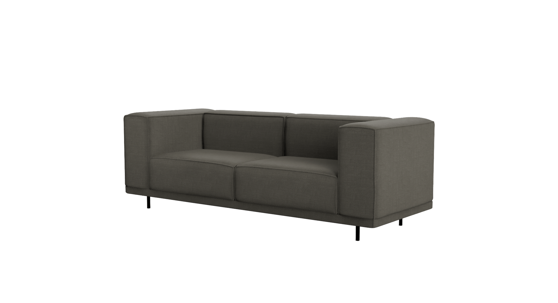Dark grey VICO Phoebe two-seater sofa with plush cushions and sleek design, perfect for modern living rooms.