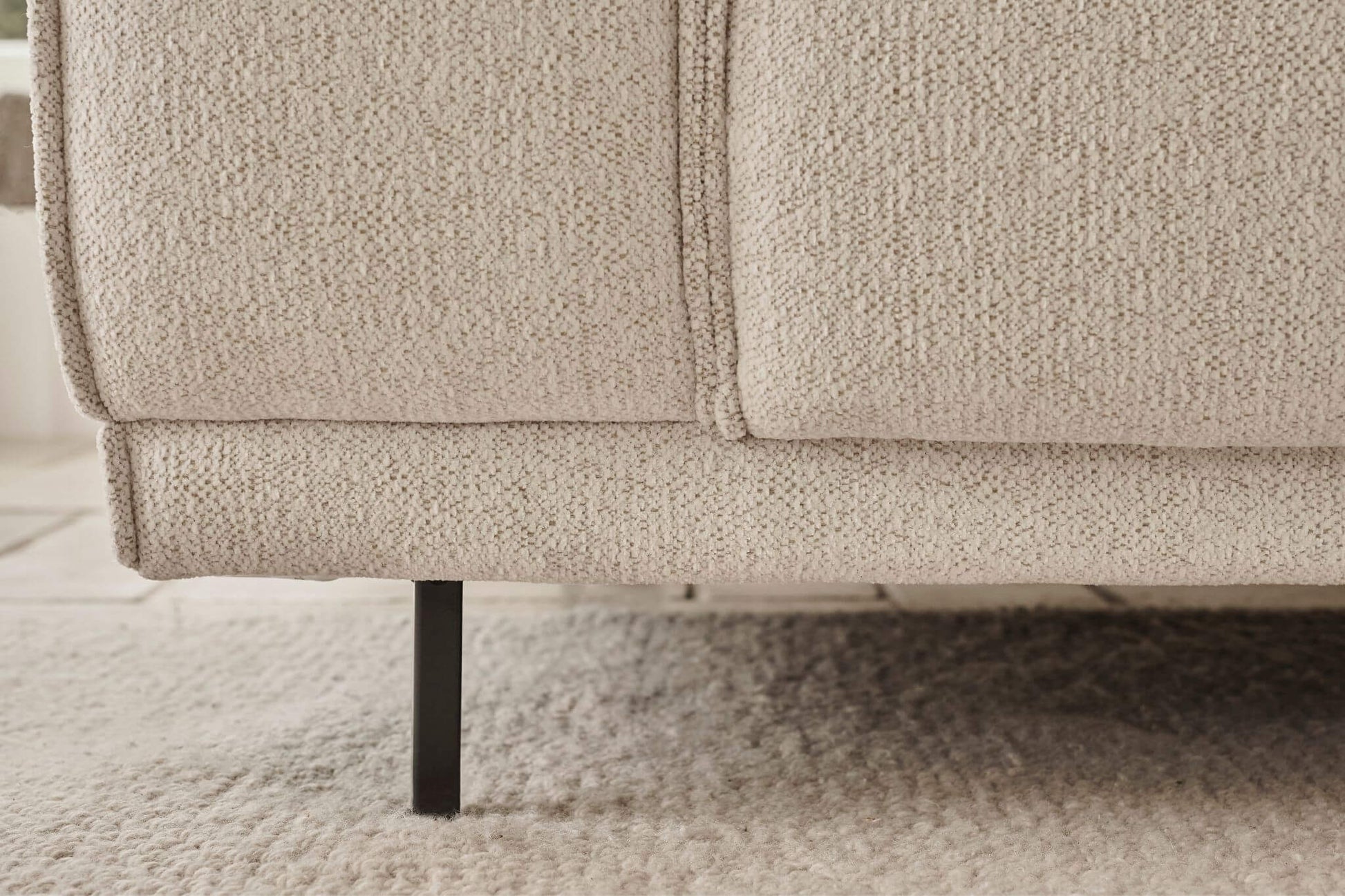 Dark grey VICO Phoebe 2-seater sofa by My Store, showcasing plush fabric and modern design in a cozy living room setting.
