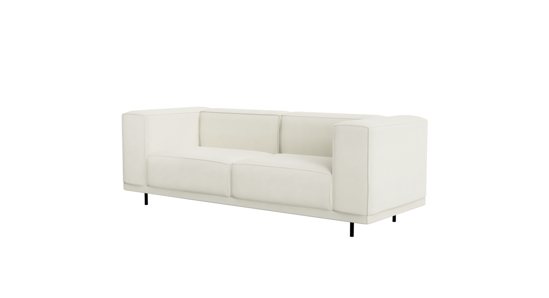 VICO Phoebe off-white two-seater sofa from My Store with plush fabric and modern design, ideal for living room comfort.