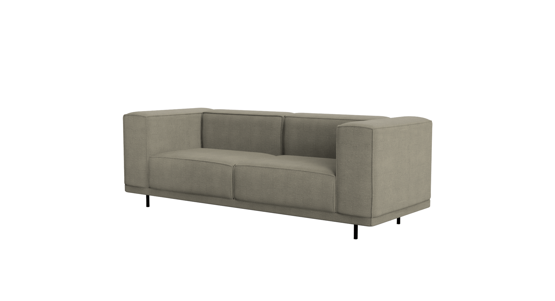 Smokey taupe VICO Phoebe 2-seater sofa by My Store, showcasing plush fabric upholstery and contemporary design.