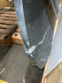 Rectangular Nero Marquina black marble dining table with U-frame base, matte stained edges, measuring 200x90 cm.
