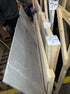 Rectangular Bianco Carrara White marble dining table with four legs, matte finish, chipped corner, 220x80 cm, by My Store.