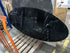 Oval Nero Marquina marble dining table with glossy finish and cross-frame base, 240x100 cm, by My Store.